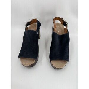 Calou Stockholm KIM Open Toe Clogs Blue Leather Women's Size US 9 EU 40 UEC
